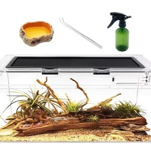 Reptile PC Terrarium Set, 6.6 Gallon Reptile Tank 20" x 10"x 8